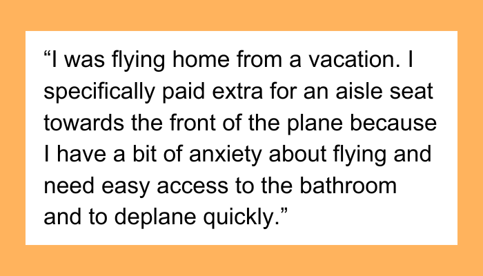 AITA for not giving up my paid aisle seat so a family could sit together?
